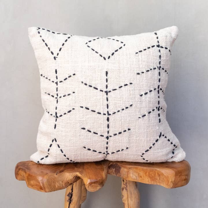 Bali Harvest – wholesale Throw pillow cover – Boho Cushion Cover / Throw Pillow - Cream Fern