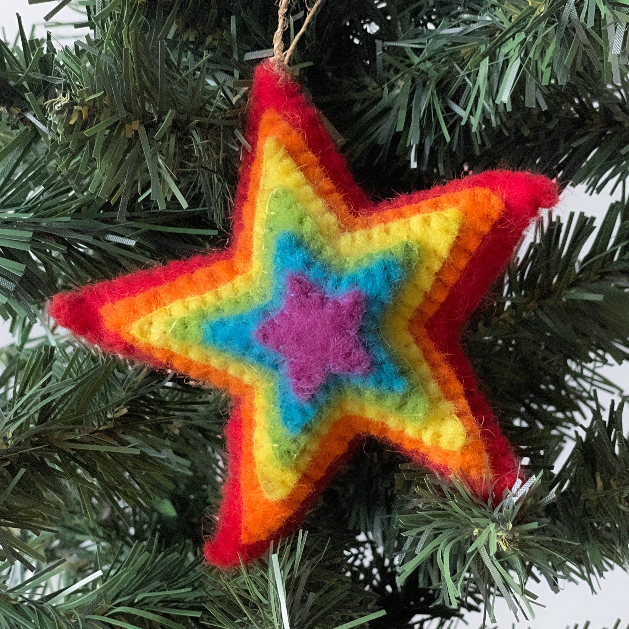 Global Crafts - Wholesale Ornament - STAR Burst Handmade Felt Ornament3