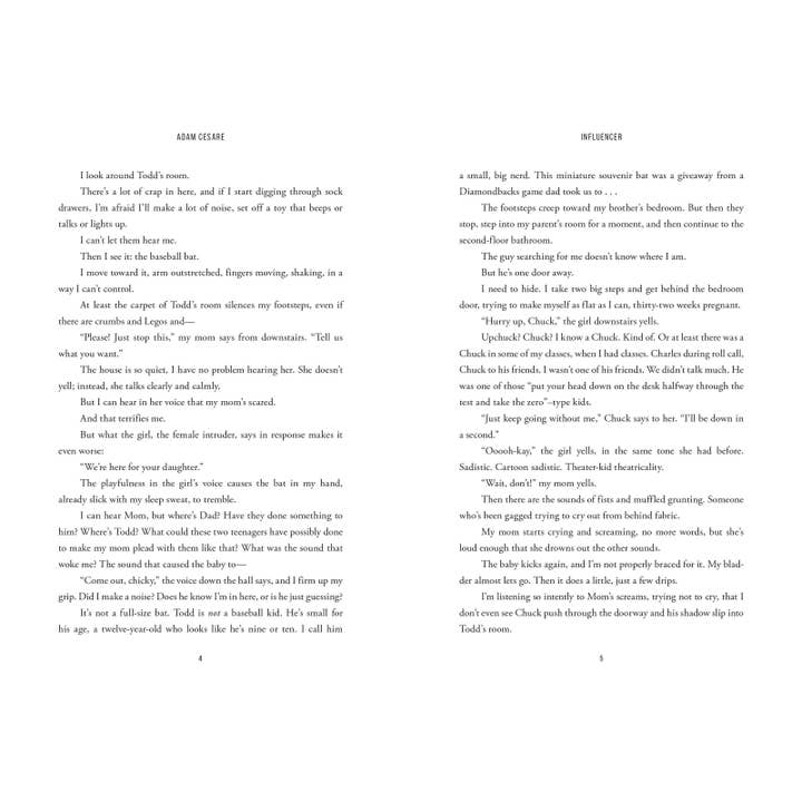 Hachette Book Group - Wholesale Thriller & Suspense - Influencer by Adam Cesare4