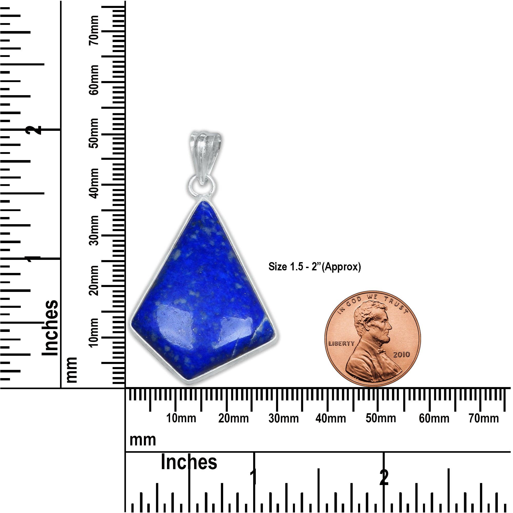 Handmade Jewels - Wholesale Individual Charm/Pendant - Lapis Lazuli Minimalist Pendants -  Handmade, Silver-Plated, Wholesale1