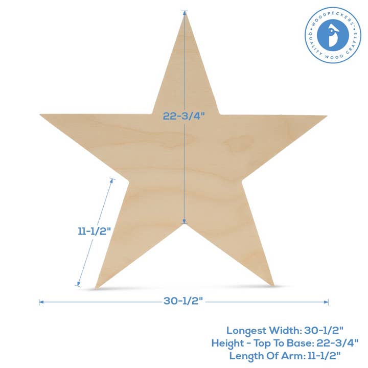 Woodpeckers Crafts - Wholesale Cutouts - Plywood Star12