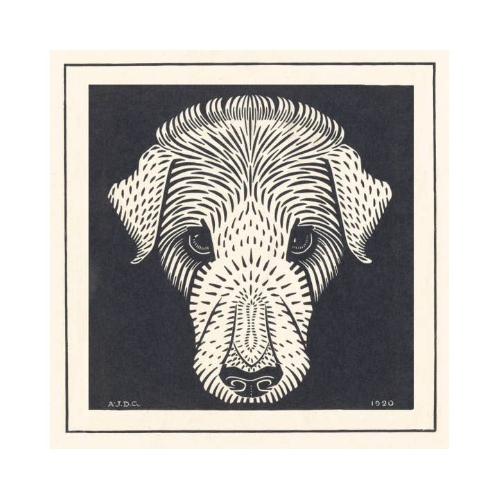 Rock Paper Scissors Wall Art – wholesale Konsttryck – Vintage hund fine art print | Art nouveau djur träsnitt | Träblock djurväggkonst | Julie de Graag | Kvinnlig konstnär | Modern Vintage inredning1