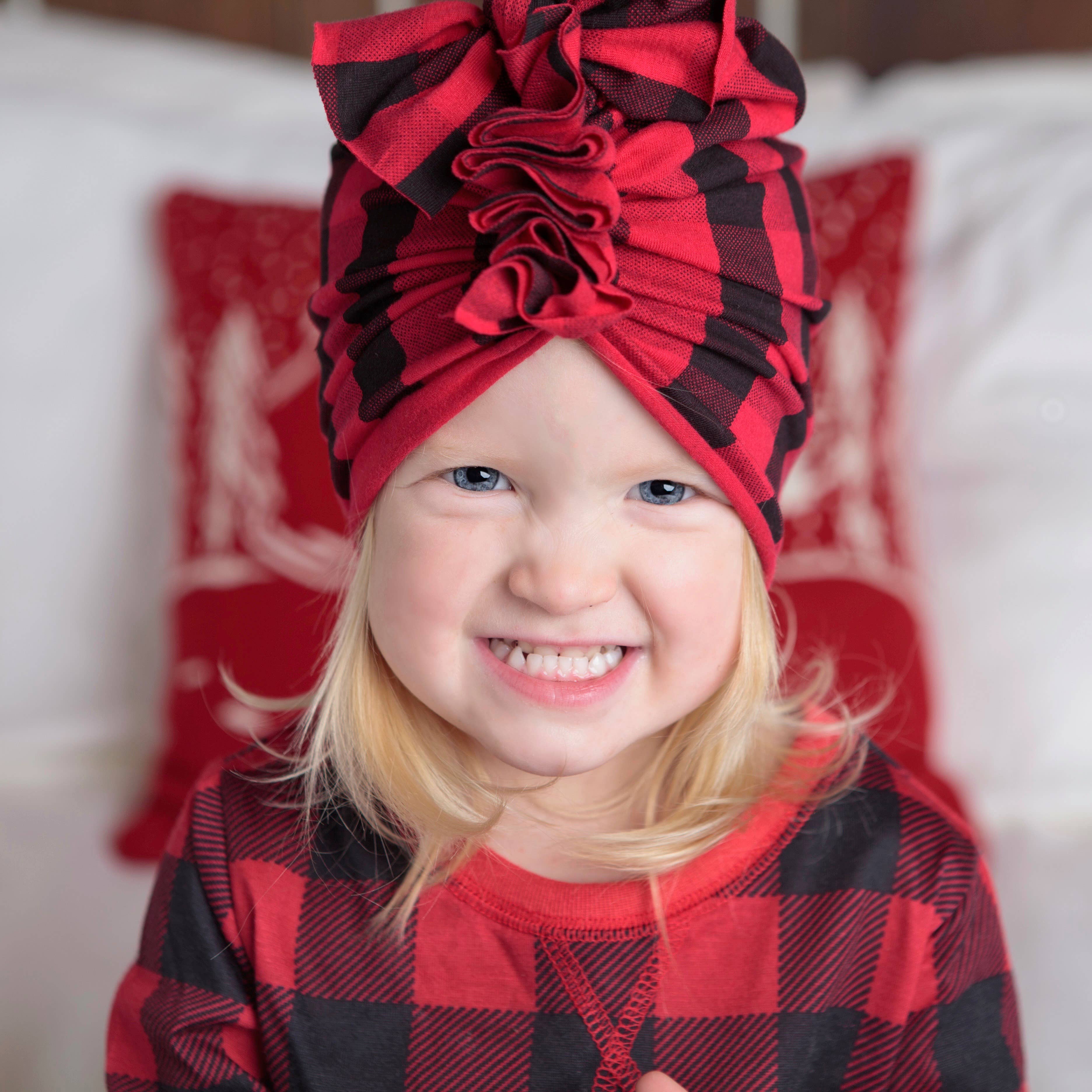 BluTaylor® - Wholesale Baby Headwrap - Baby - Limited Head Wrap Hat - Red Buffalo2