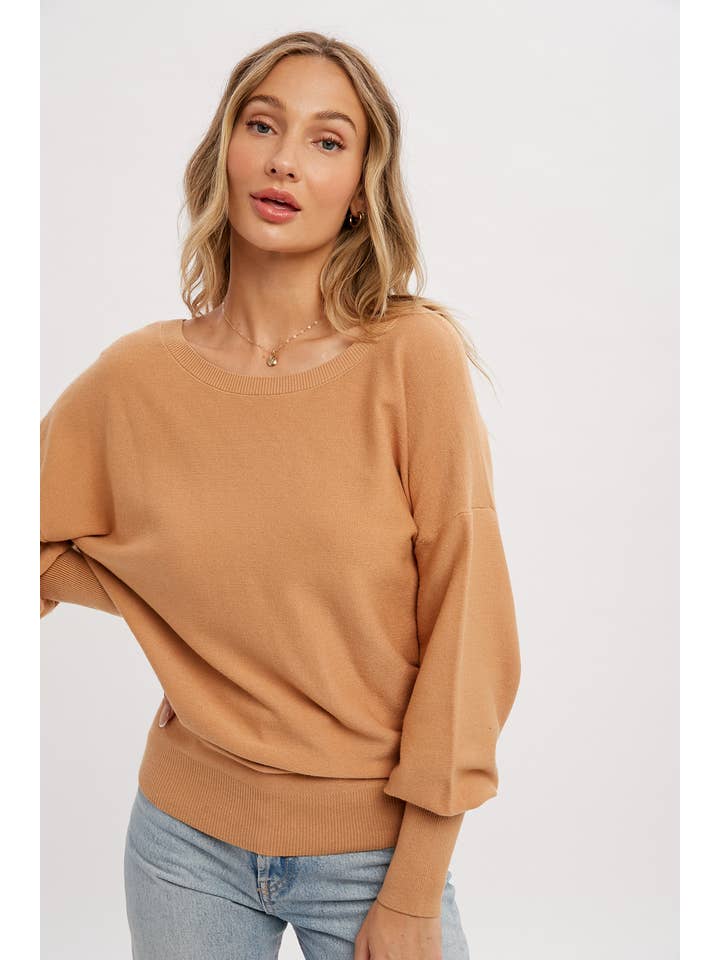 Bluivy - Wholesale Sweatshirt - Women's - BACKLESS BALLOON SLEEVES PULLOVER42