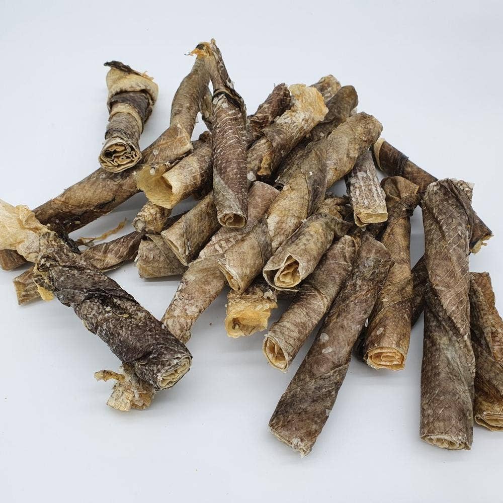 Blue's Colorado - Wholesale Pet Treats - Dog - Icelandic Codfish Skin Rolls - Bulk (Tickled Pet)1