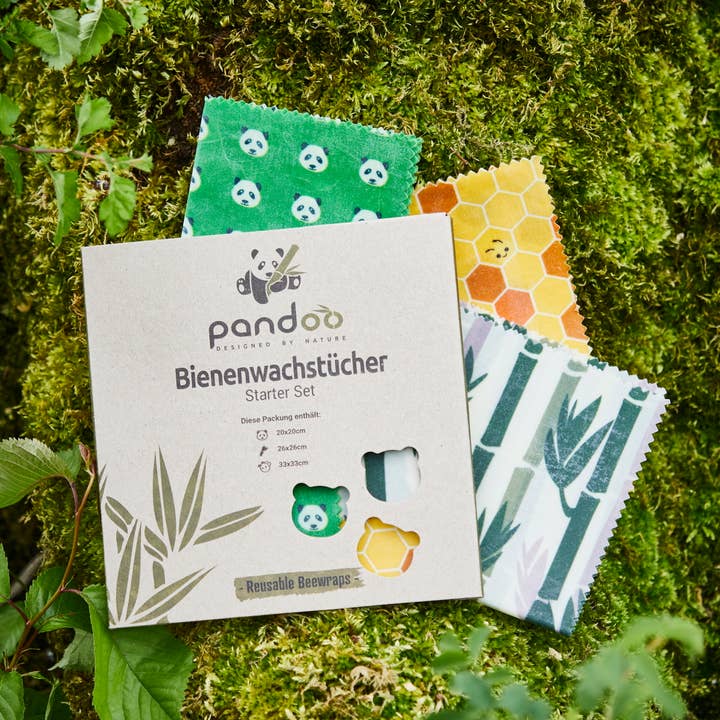 Pandoo - Wholesale Food Storage Wrap/Bag - Beeswax cloths starter set | 3 sizes1