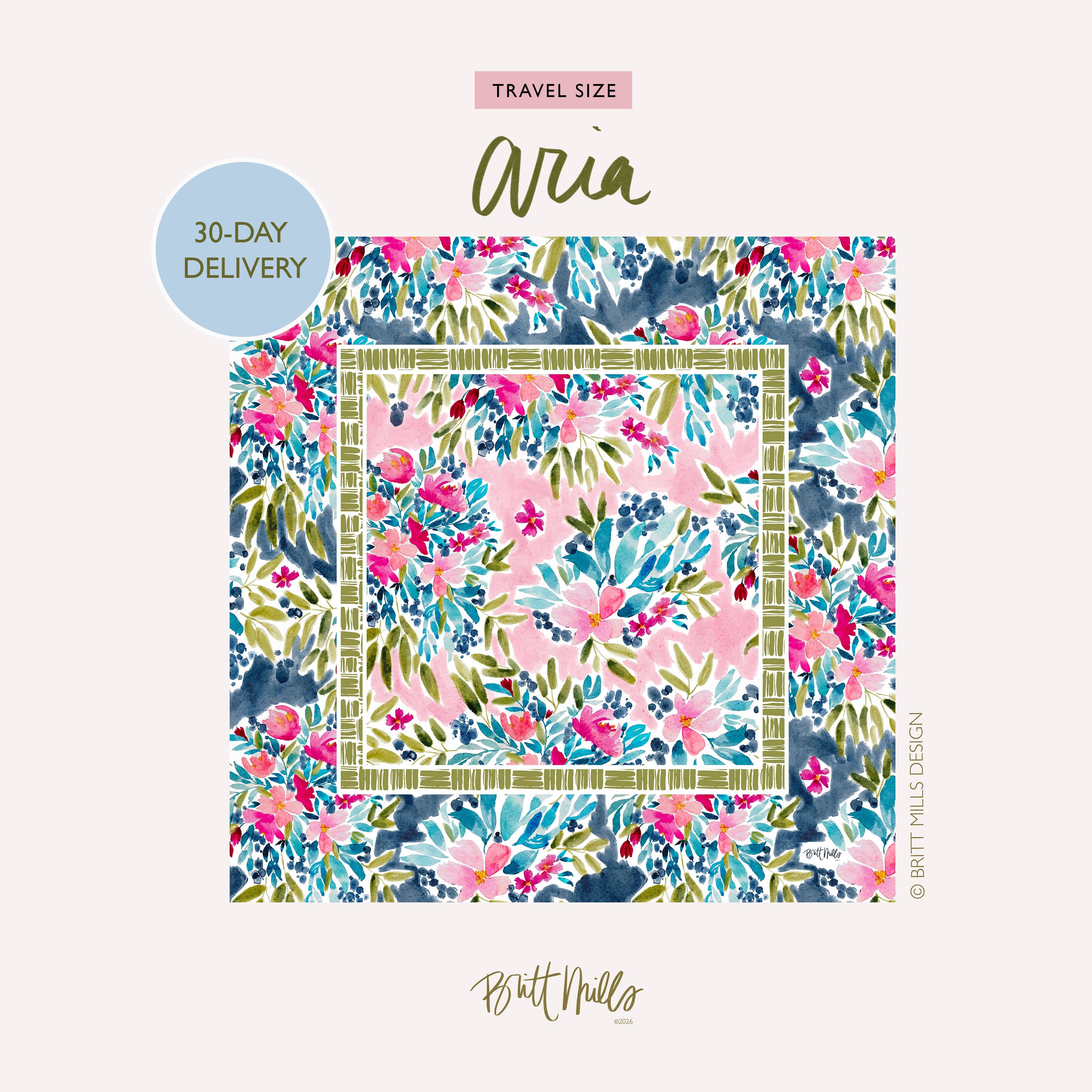 Britt Mills Design - Wholesale Table Protector - Britt Mills Mini Travel Mahjong Mat (Non-Neoprene)0