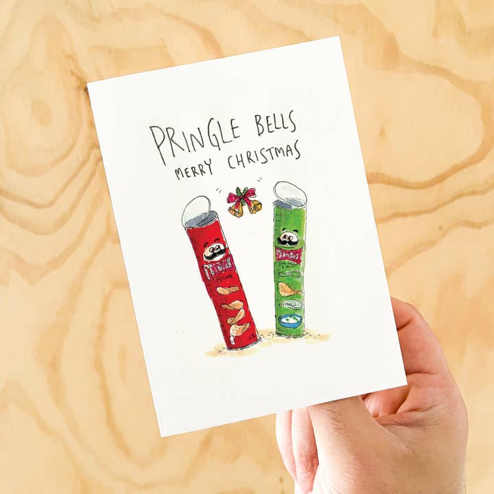 Well Drawn - Wholesale Christmas Card - Pringle Bells, Merry Christmas