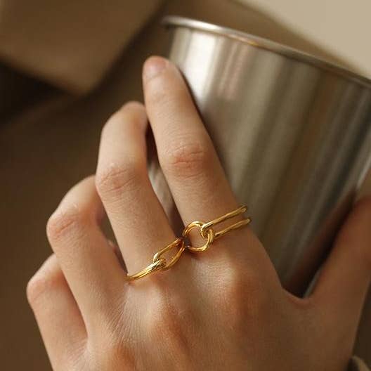 Dipped Shop - Wholesale Band/Stacked Ring - Minimalist Knot Adjustable Open Ring DP25B7943