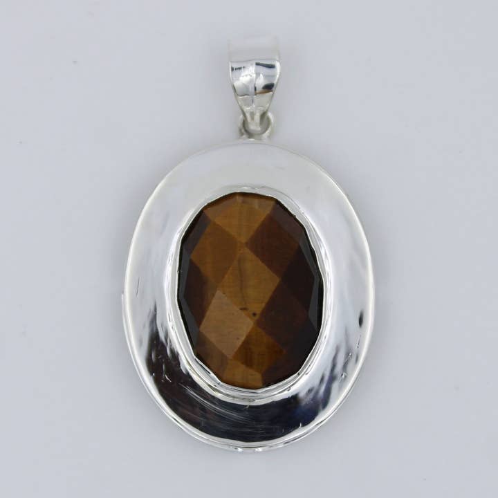 Amazing Large Tiger Eye 925 Silver Pendant for wholesale by Silvex Jewelry