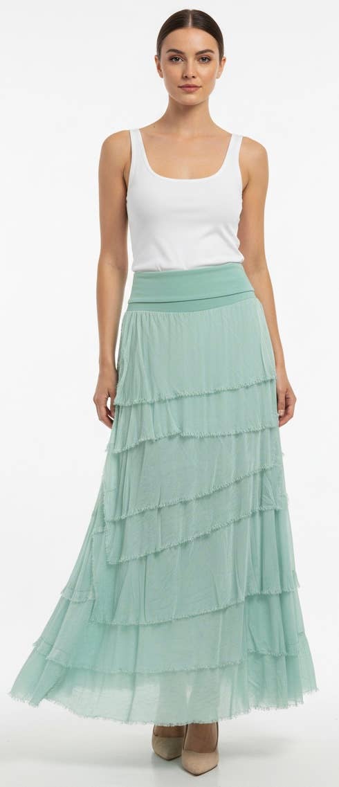 Karamel Collection - Vente Jupe – femme - Jupe en soie à volants  
Aucun tarif ne sera ajouté11