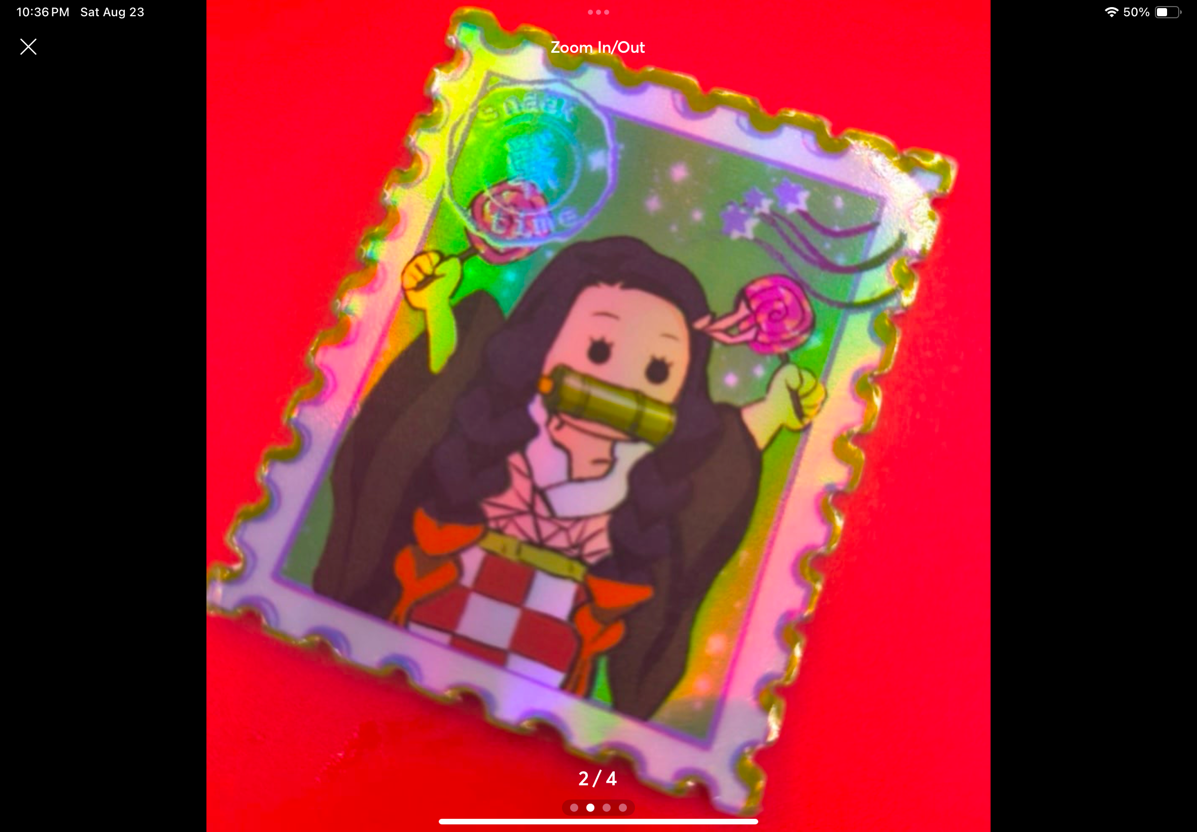 Elegant Potato Anime – Engroshandel Klistermærke – Nezuko dæmondræber klistermærke stempel holo vandtæt1