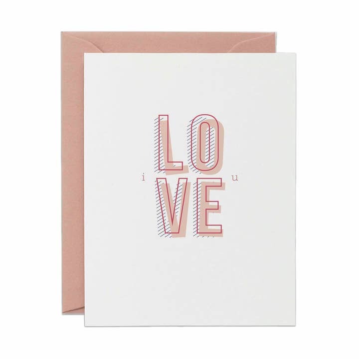 Kärlek & Alla hjärtans dag-kort | Jag älskar dig Enkel typografisk design för wholesale av Line & Kind Paper Co.