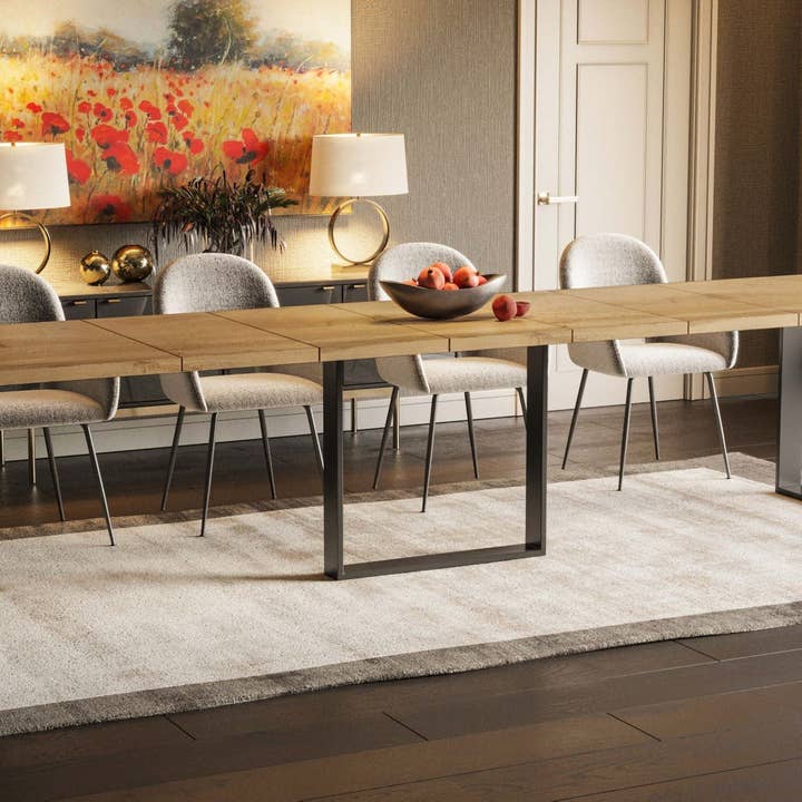 Meda - Wholesale Side Table - Panama Wotan Oak Extendable Dining Table