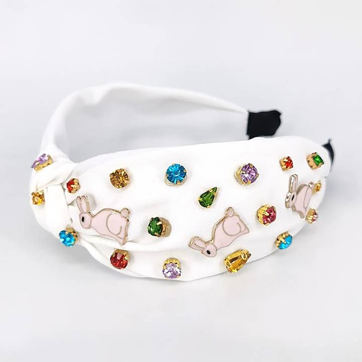 Sensibling Corp. - Wholesale Fashion Headband - Women's - Colorful Stone Cluster Easter Bunny Embellished Headband1