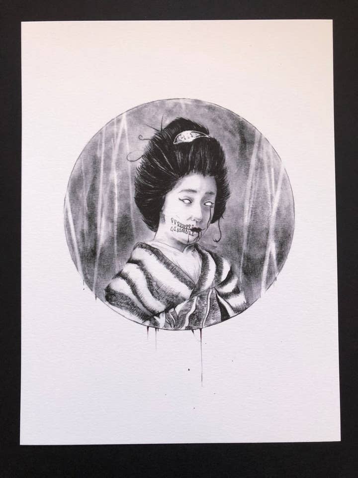 Yokai- Art Print- Folklore-Gothic for wholesale by Andy Sciazko Art