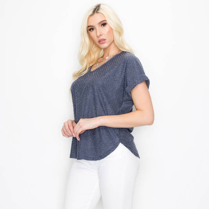 JERSEY PONTO SUÍÇO COM DECOTE EM V SLV ENROLADO por atacado de Coin 1804