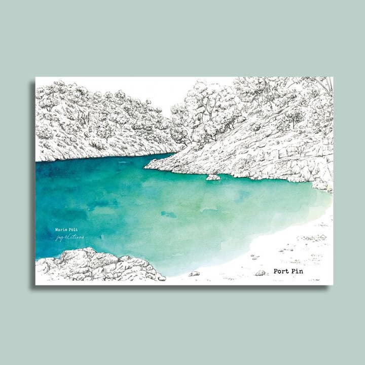 Poster - Calanque de Port Pin - Marie Poli voor wholesale door JOG | Maison d’éditions