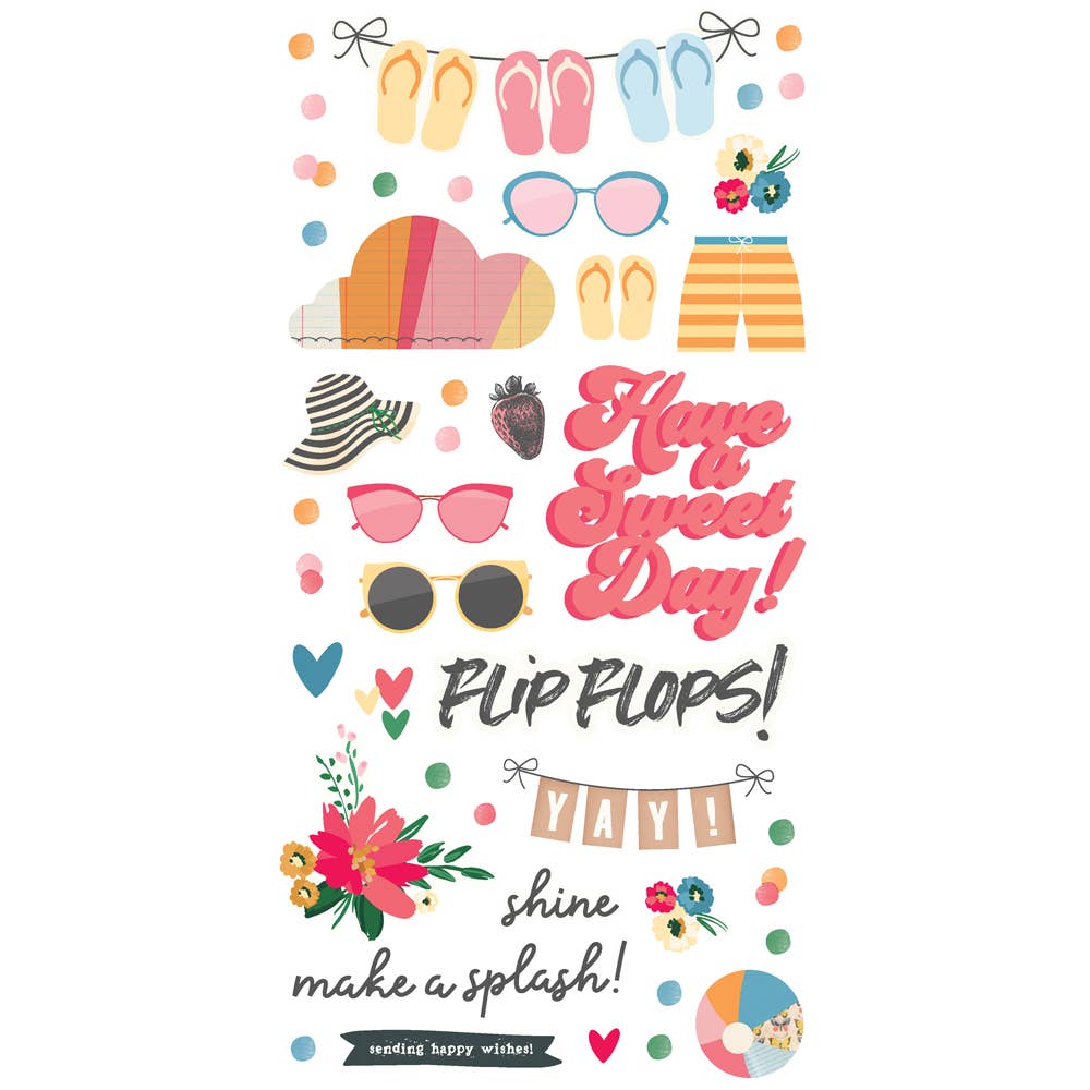 Simple Stories - Wholesale DIY Craft Kit - Sunny Days Simple Cards Kit with Chipboard & Die-Cut Pieces4