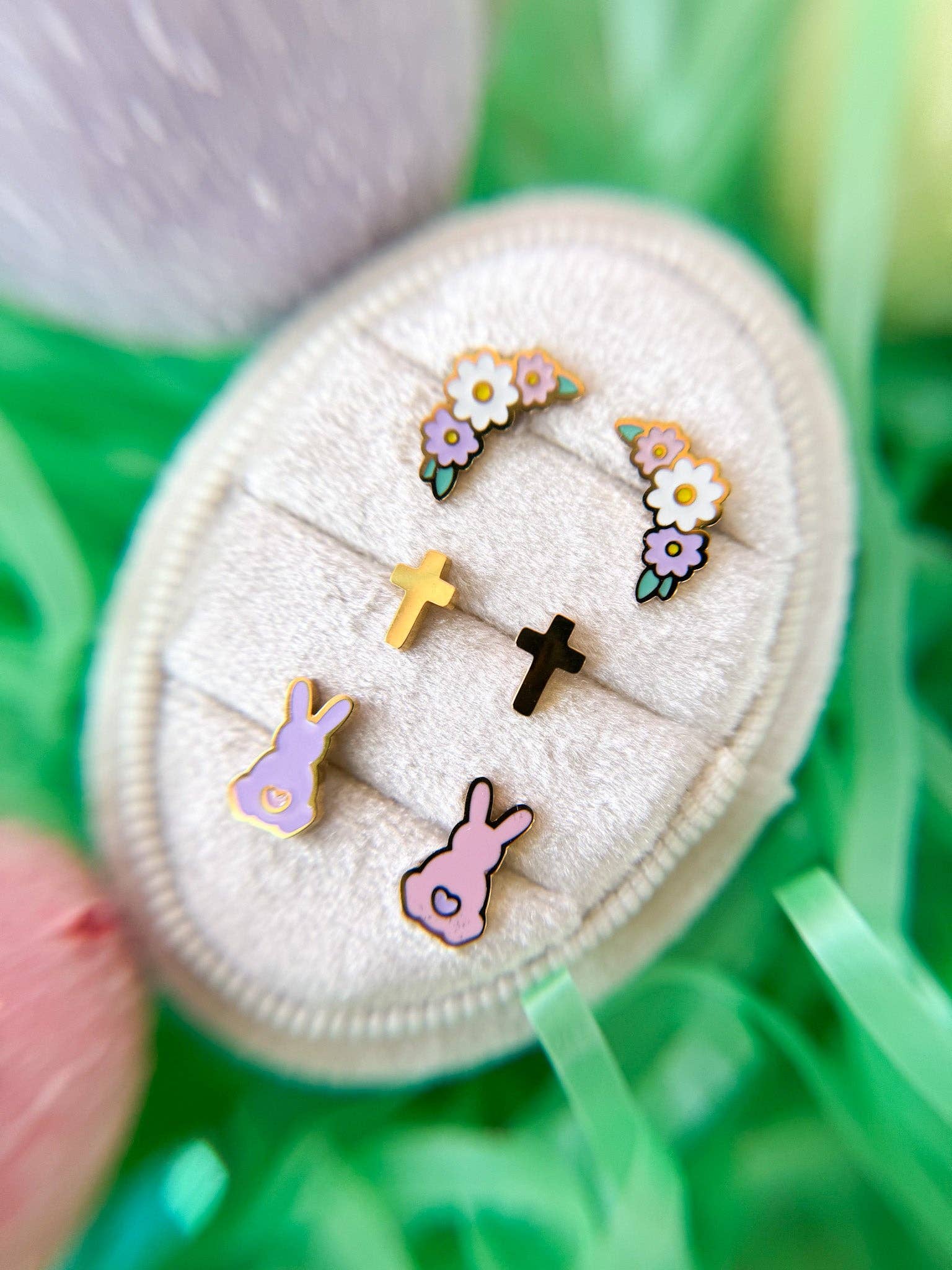 Desert Peach - Wholesale Stud/Post Earrings - Tiny Cross Stud Earrings4