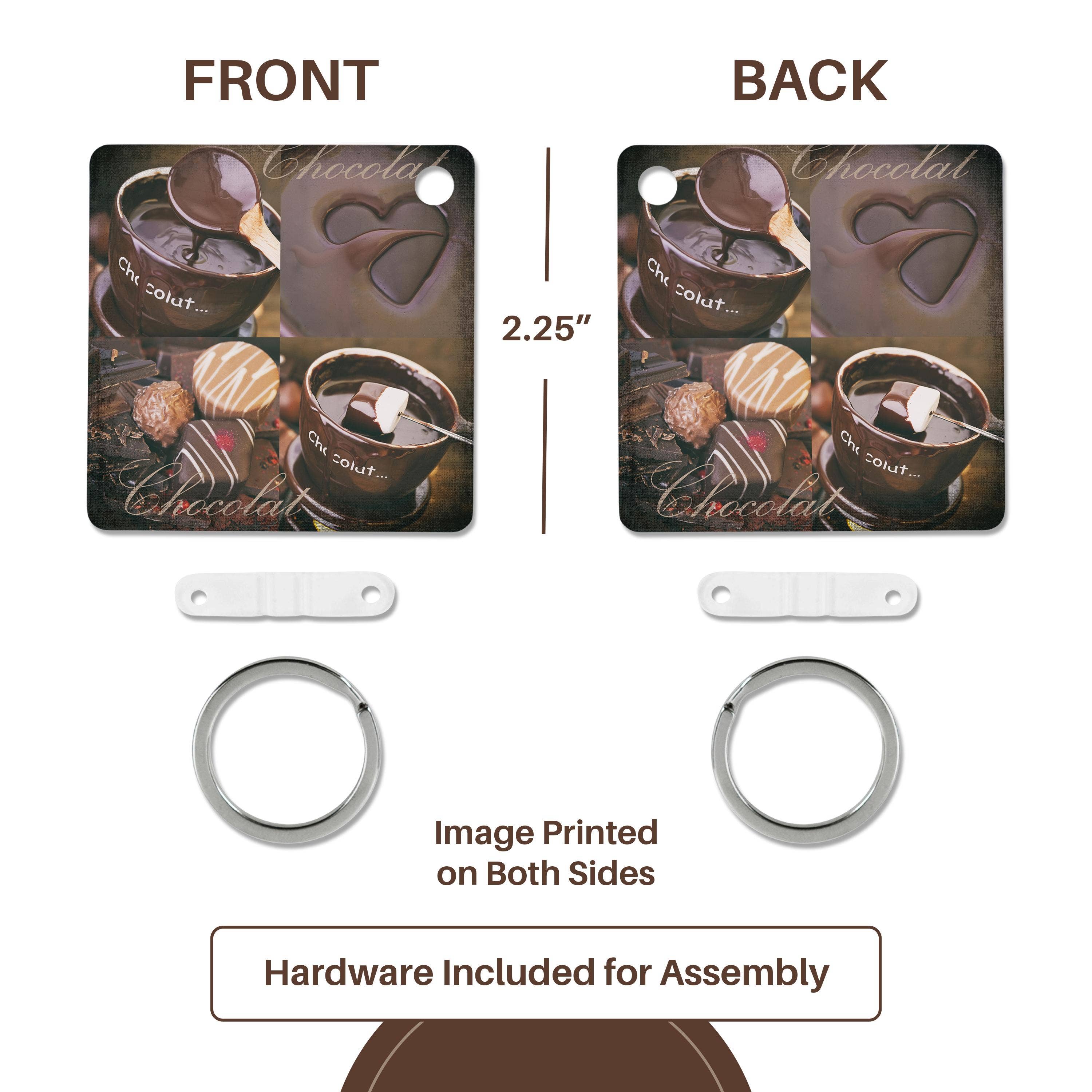 3dRose - Wholesale Keychain - Unisex - 3dRose, Quartet Of Four Chocolate And Praline Images, Key Chain4