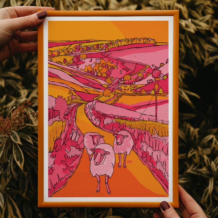 Stampa artistica Yorkshire Dales, arte a tema di viaggio per la vendita all'ingrosso da parte di Freya Niamh