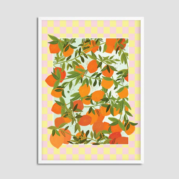 Botaniskt schackbräde Citrontryck för wholesale av HerDesignWorld