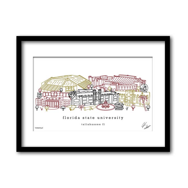 Décoration murale minimaliste de la Florida State University pour la vente par Townsville Art
