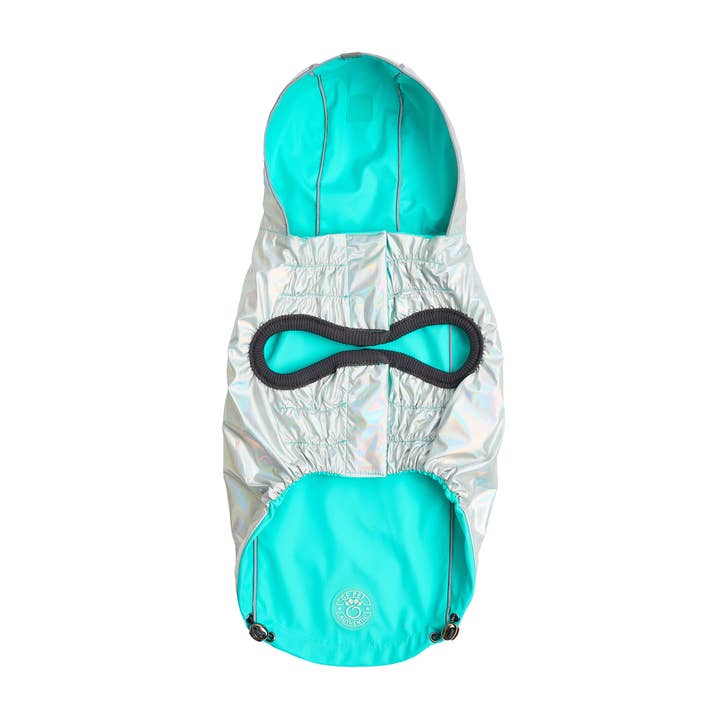 GF Pet - Wholesale Pet Raincoat - Dog - GF Pet Reversible Raincoat - Neon Aqua with Iridescent3