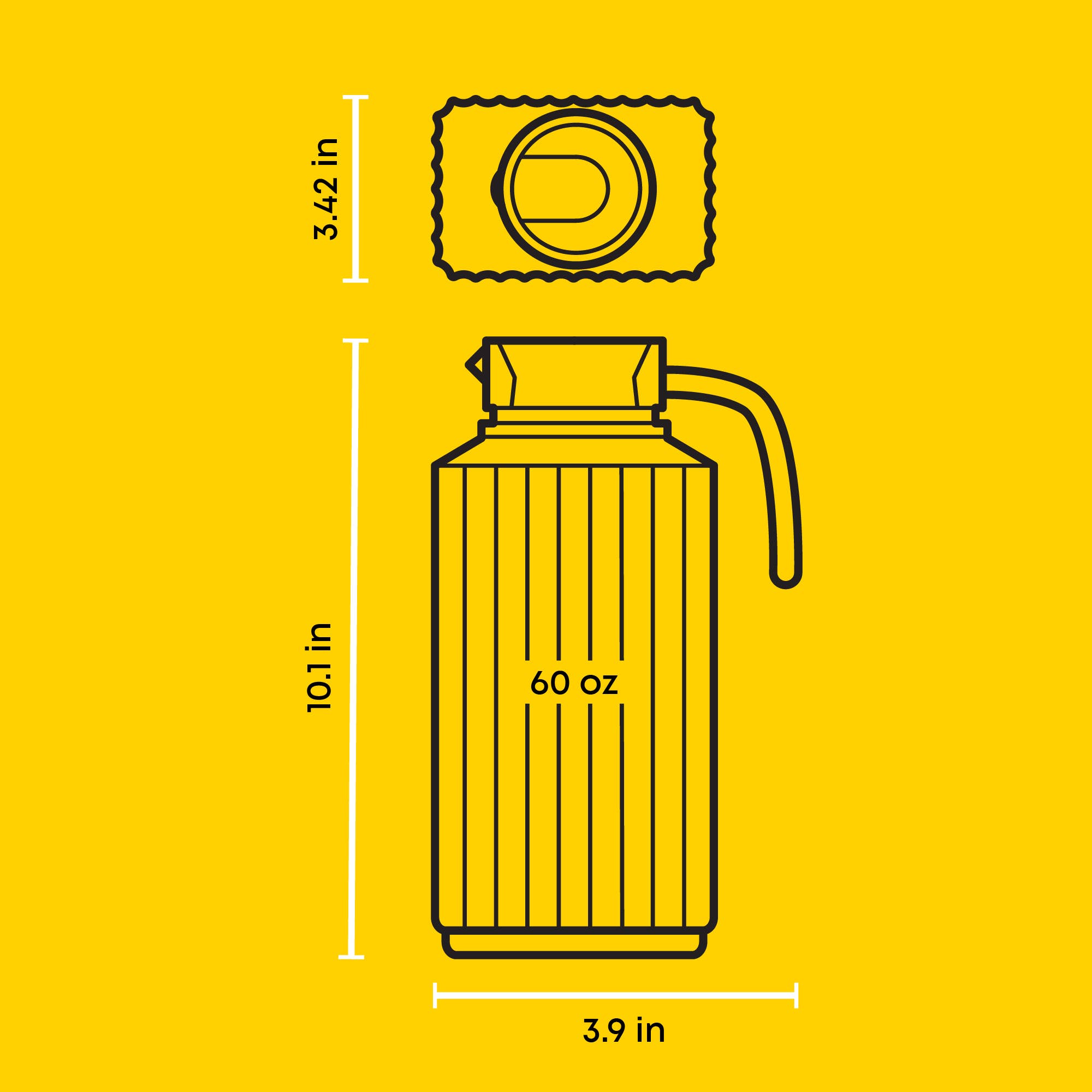 JoyJolt - Vendita all'ingrosso Caraffe - Caraffa in vetro JoyJolt con manico e 2 coperchi7