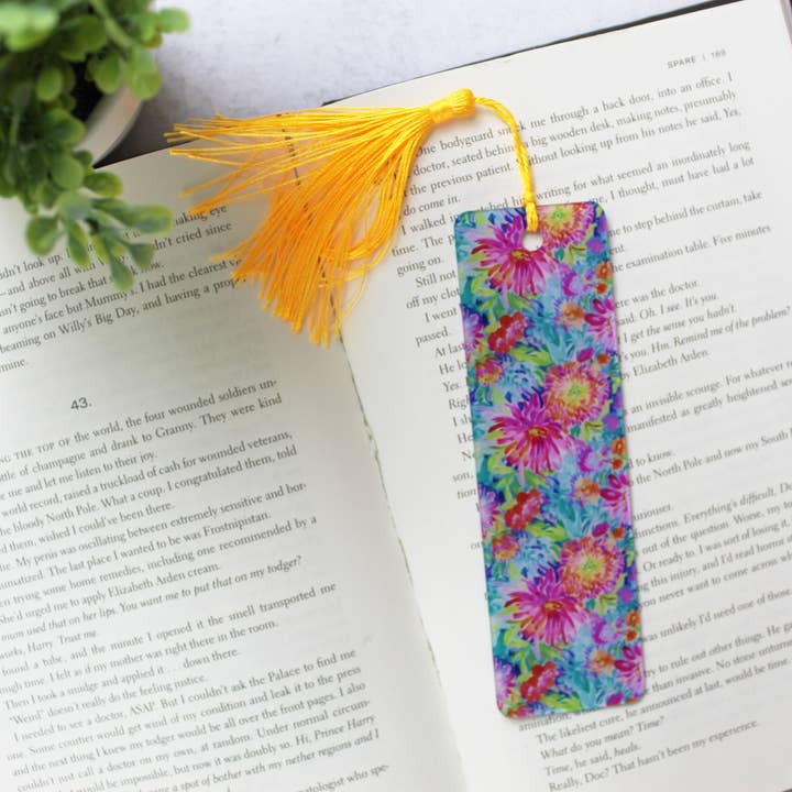 Pearl's Custom Creations - Wholesale Bookmark - Preppy Floral Bookmark