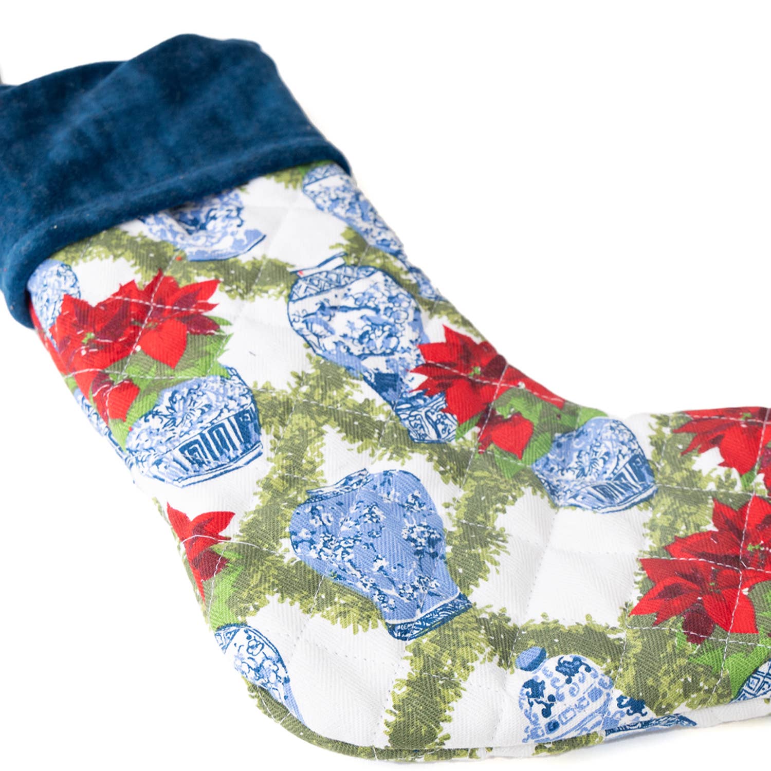 8 Oak Lane - Wholesale Holiday Stocking - Poinsettias Quilted Stocking3