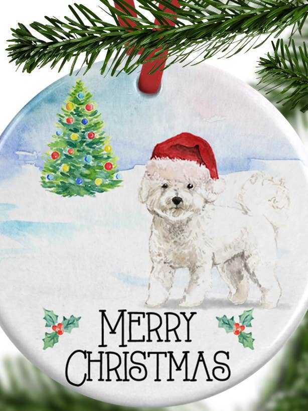 Bichon Frise Christmas Ornament - Customised for wholesale by WagATudeTags