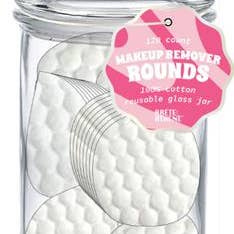 120pk Makeup Remover Rounds â Glass Jar (Pink) for wholesale by Core Home