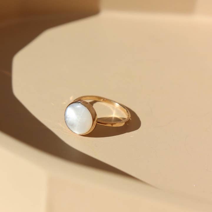 Token Jewelry - Wholesale Cocktail/Statement Ring - Mother of Pearl Ring I Valentine's Day Jewelry 1