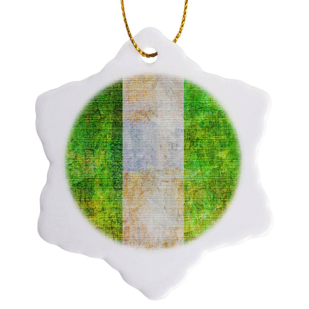 3dRose - Venta al por mayor Adornos - 3dRose, Bandera de Nigeria de estilo desgastado, adorno0