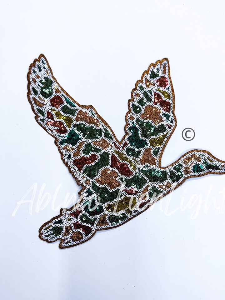 Big Camouflage Mallard Duck Hunting Sequins Patch for wholesale by ABLNco