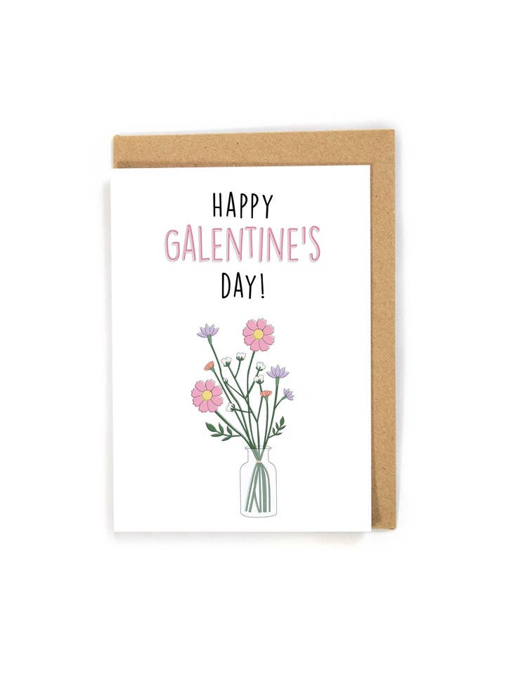 Cute Drink Galentine's Day Card for friends for wholesale by DensenDesign