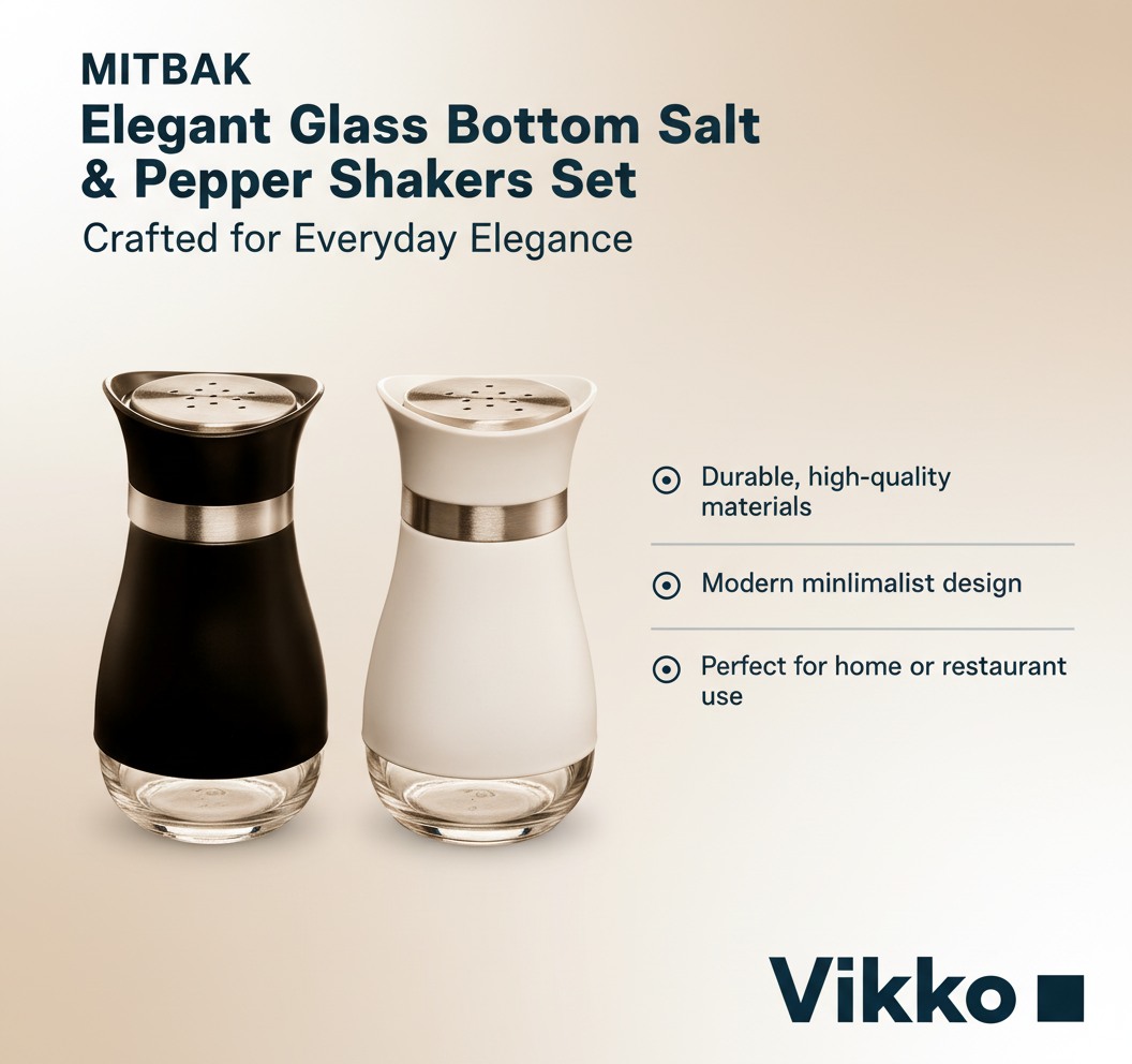 Kadra Kitchenware - Wholesale Zout-en pepersetje - MITBAK elegant zout- en peperstrooier set met glazen bodem3