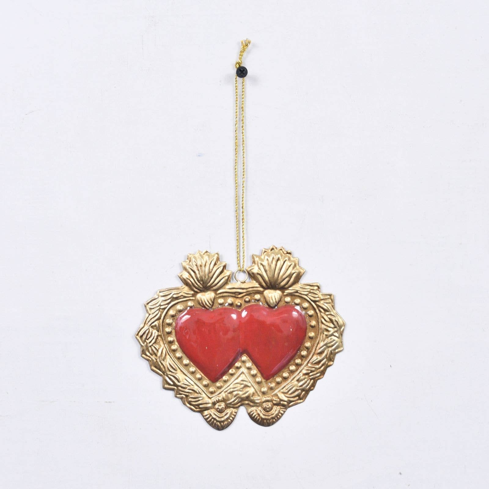 Lila Rasa - Wholesale Sculpture - Milagro Double Heart with Red Enamel 14x1x12CM		
1
