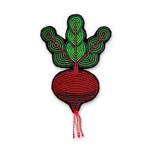 Macon & Lesquoy - Wholesale Brooch - Hand embroidered brooch - Beetroot0