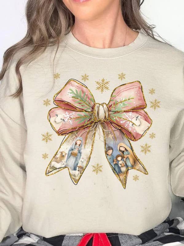 Felpa Nativity Bow per la vendita all'ingrosso da parte di Plain Apparel Tees