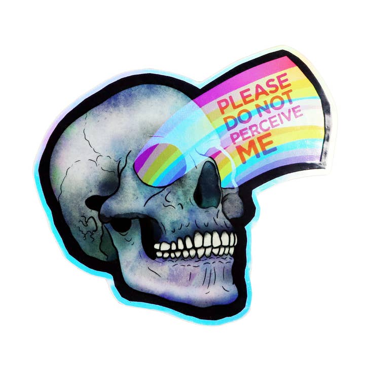 Adesivo olografico Please Do Not Perceive Me per la vendita all'ingrosso da parte di Chaos Engine (formerly Eyedot Creative)