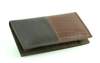 Leather Impressions Inc - Wholesale Wallet - Women's - Gator Print Pebbled Grain Water Buffalo Rodeo Wallet 17268