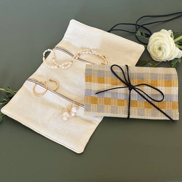 Mini Guatemalansk Handvävd Cuadritos Smyckesrulle Organizer för wholesale av Mayamam Weavers