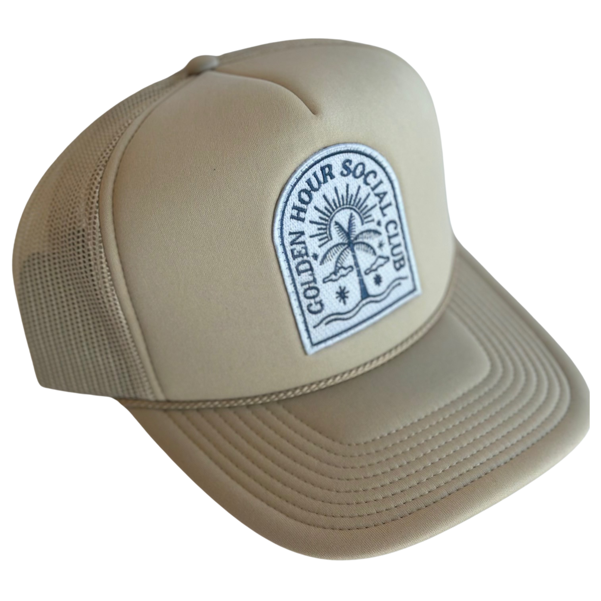 Bruin Golden Hour Social Club Patch Trucker Pet voor groothandel op Faire1