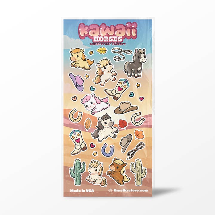 Kawaii Paarden Stickerblad voor wholesale door Girls Printing House