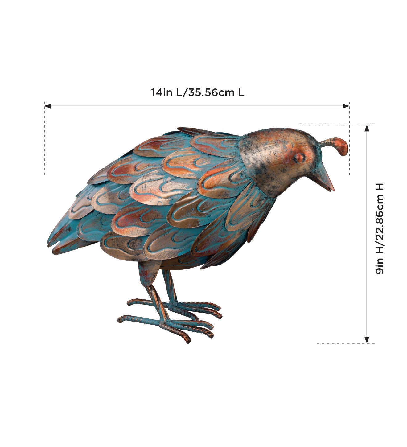 Regal Art & Gift - Wholesale Outdoor Ornament/Decor - Patina Quail - Down1