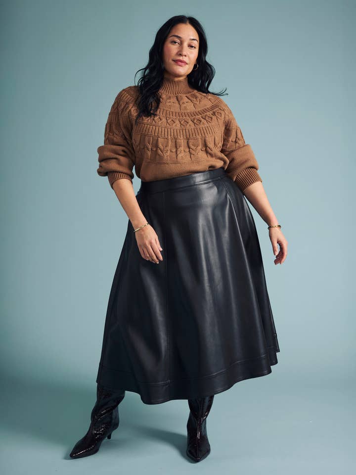 Charlotte Vegan Leather Skirt - Black for wholesale by Universal Standard