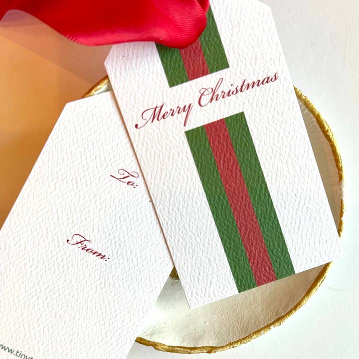 Tiny Tag Co. - Wholesale Gift Tag - Classic Christmas Ribbon Hang Tag